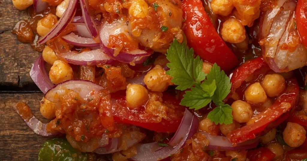 Cast-iron skillet with golden-brown potatoes and caramelized onions, topped with fresh herbs.