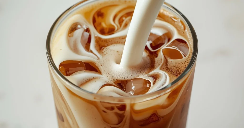 creamy homemade iced coffee recipe for Ramadan with milk and ice