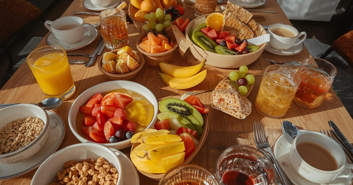 variety of quick breakfast ideas including smoothies toast fruit bowls and oatmeal