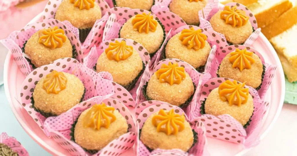 Easter mini egg cookies served on decorative plate with pastel Easter decorations