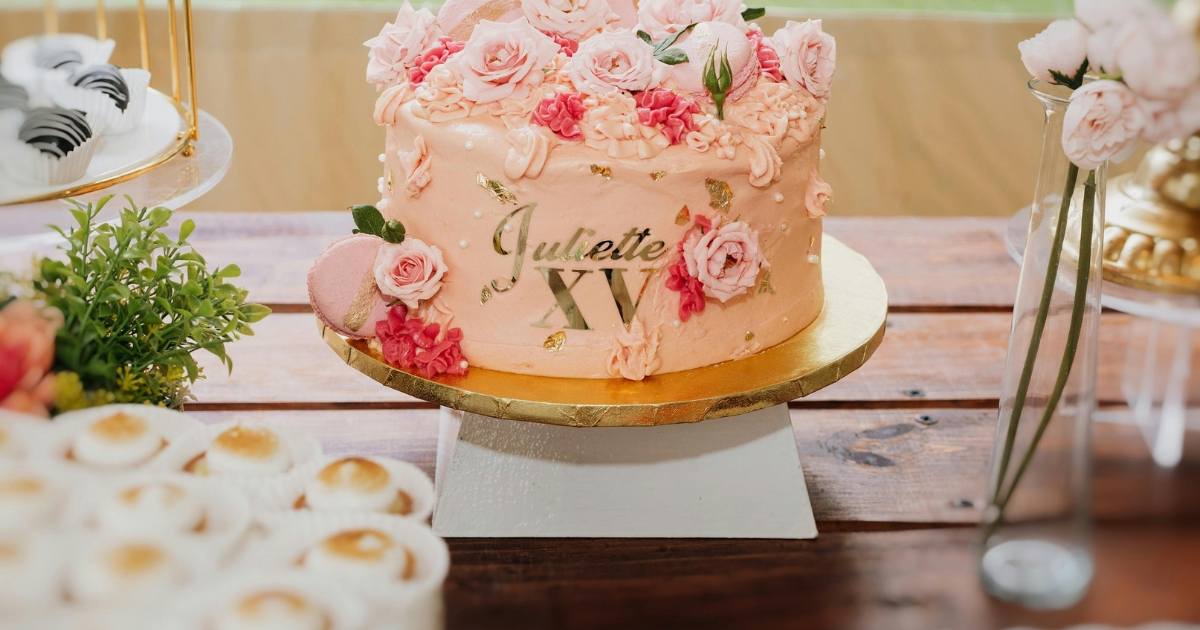 easy birthday cake recipe with vanilla frosting and colorful sprinkles