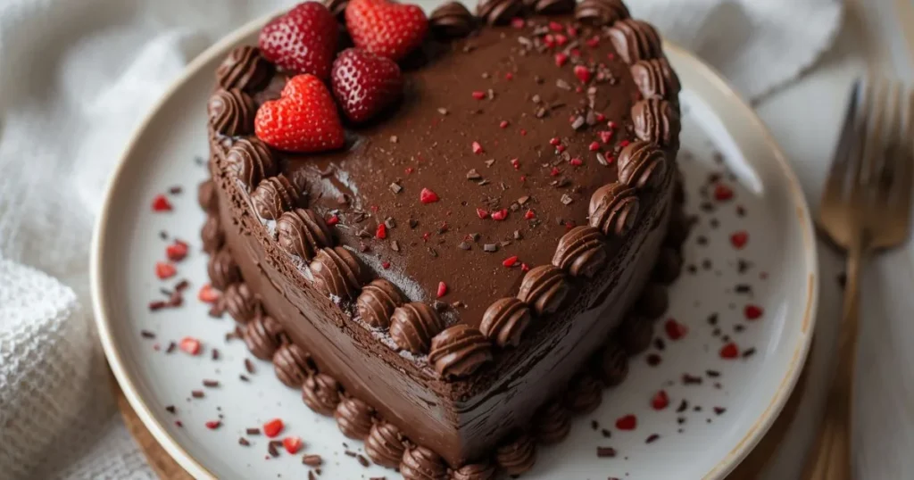 Chocolate Vintage Heart Cake