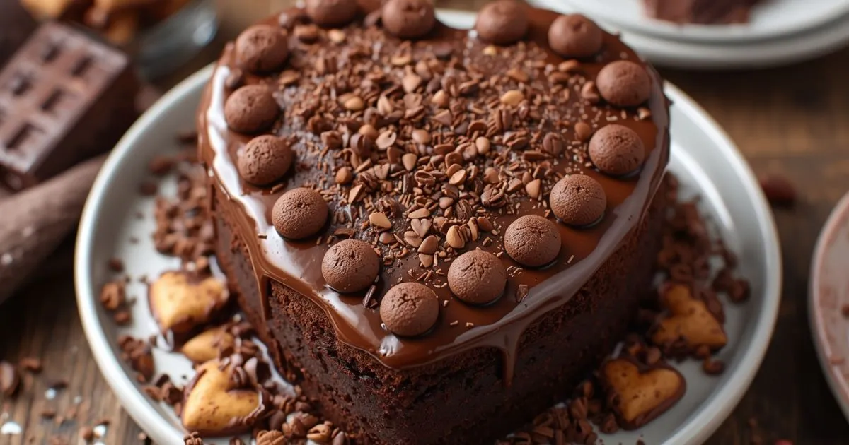 Chocolate Vintage Heart Cake