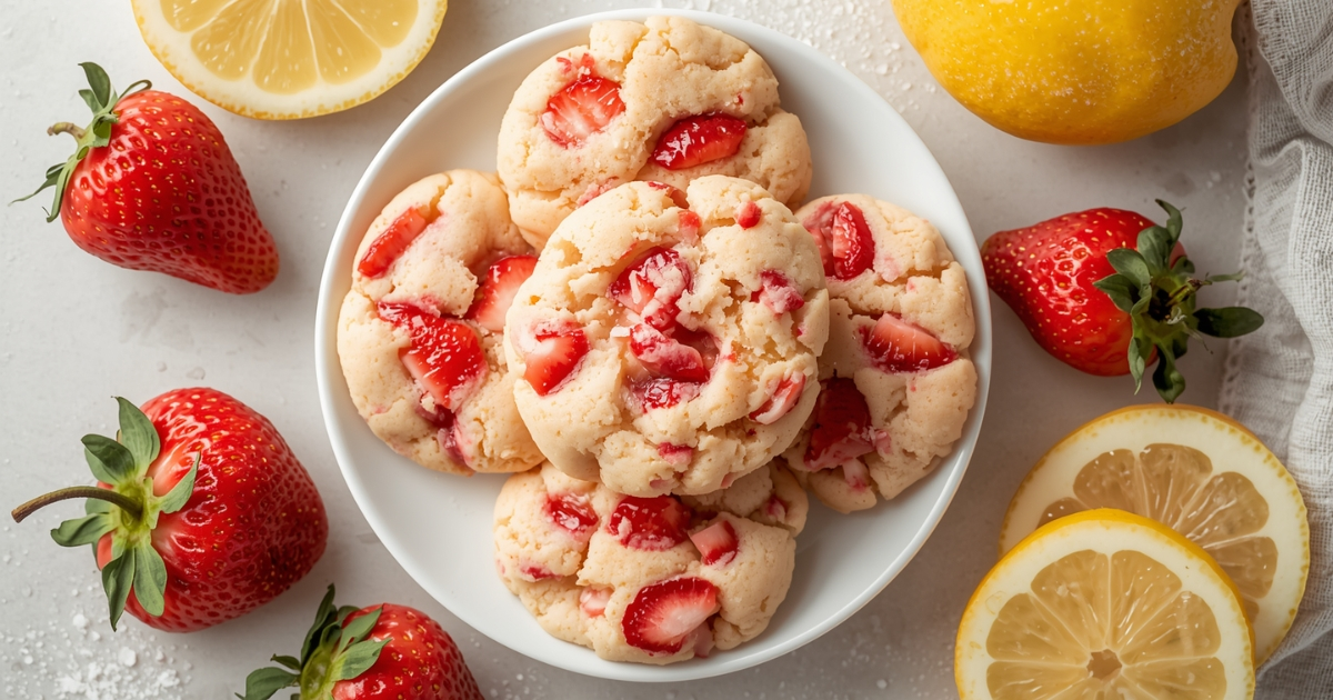 strawberry lemon cake mix cookies