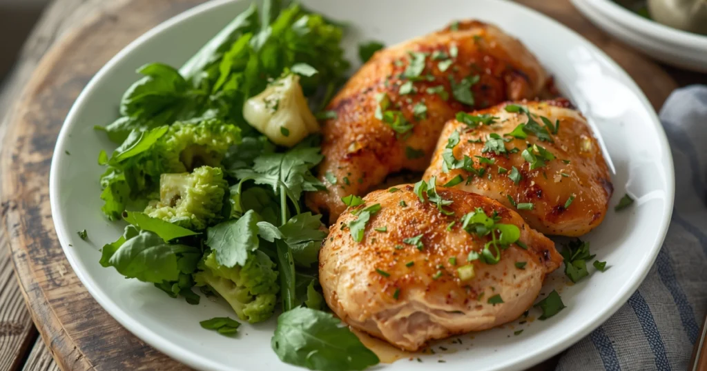 Pan-seared garlic chicken served fresh, easy dairy-free 30-minute recipe perfect for quick and healthy weeknight dinner.
